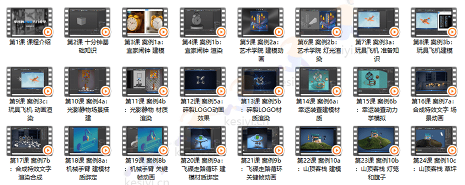 C4D零基础10个案例式实操教学精品课程 从小白到大神只差学完本课程.png