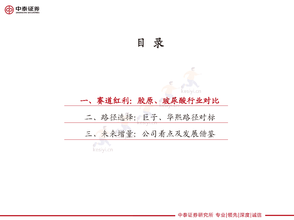 重组胶原龙头的路径选择,巨子生物、华熙生物类比解读-中泰证券 重组胶原龙头的路径选择,巨子生物、华熙生物类比解读-中泰证券