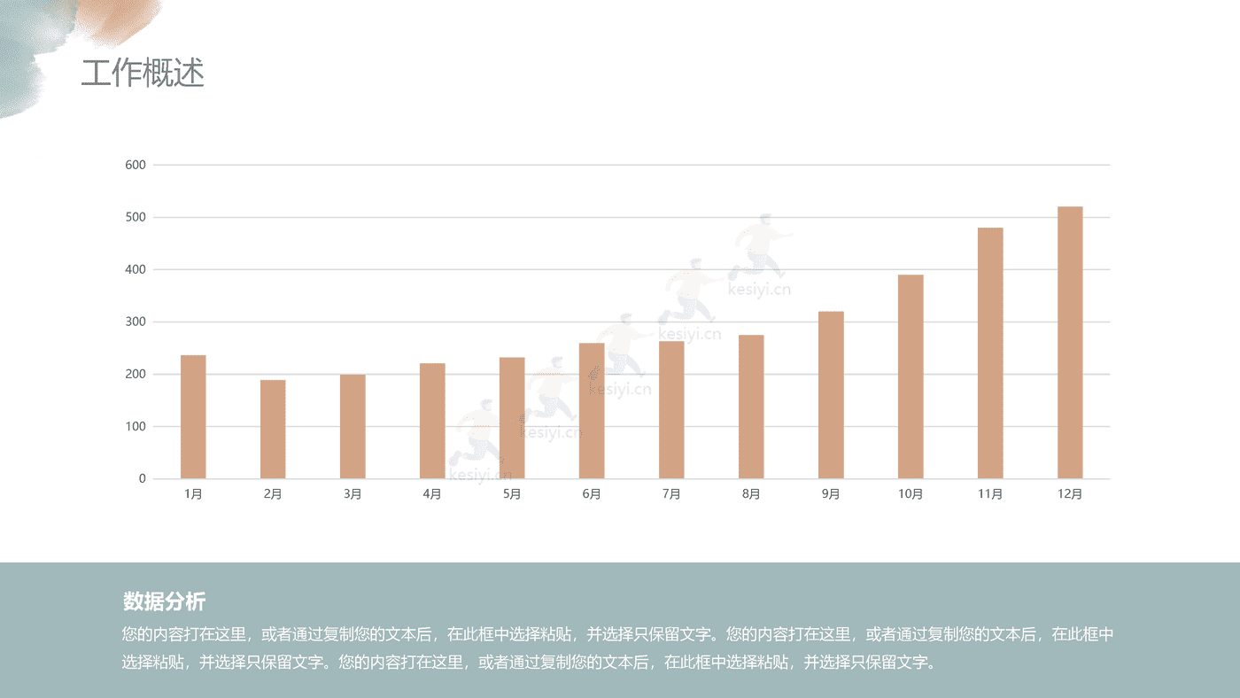水彩晕染年终总结PPT模板