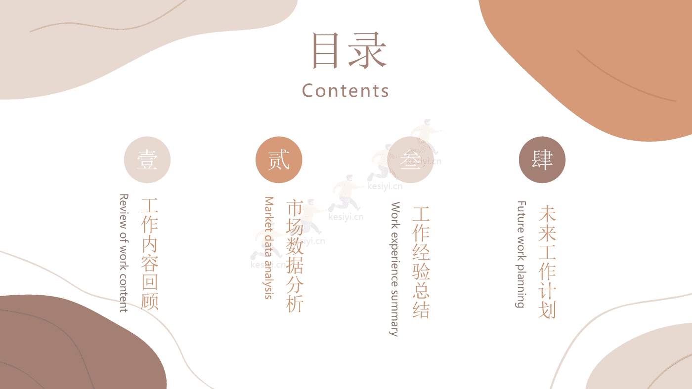 秋季奶茶色清新工作汇报总结PPT模板