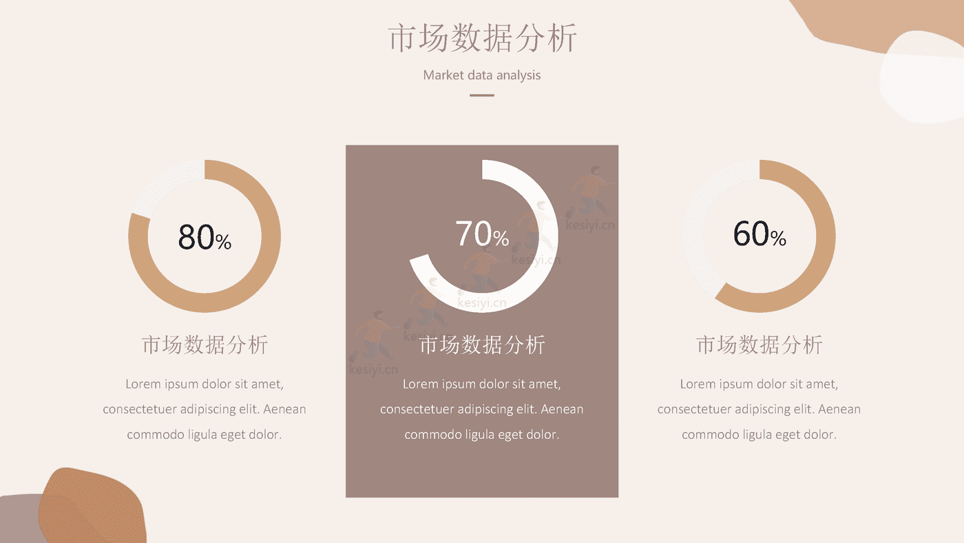 秋季奶茶色清新工作总结汇报PPT模板附带图标