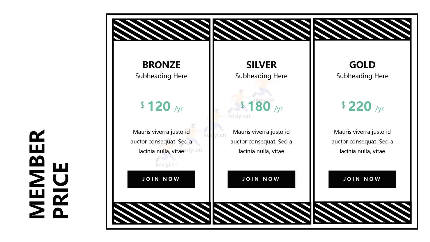 黑白色英文通用类PPT模板