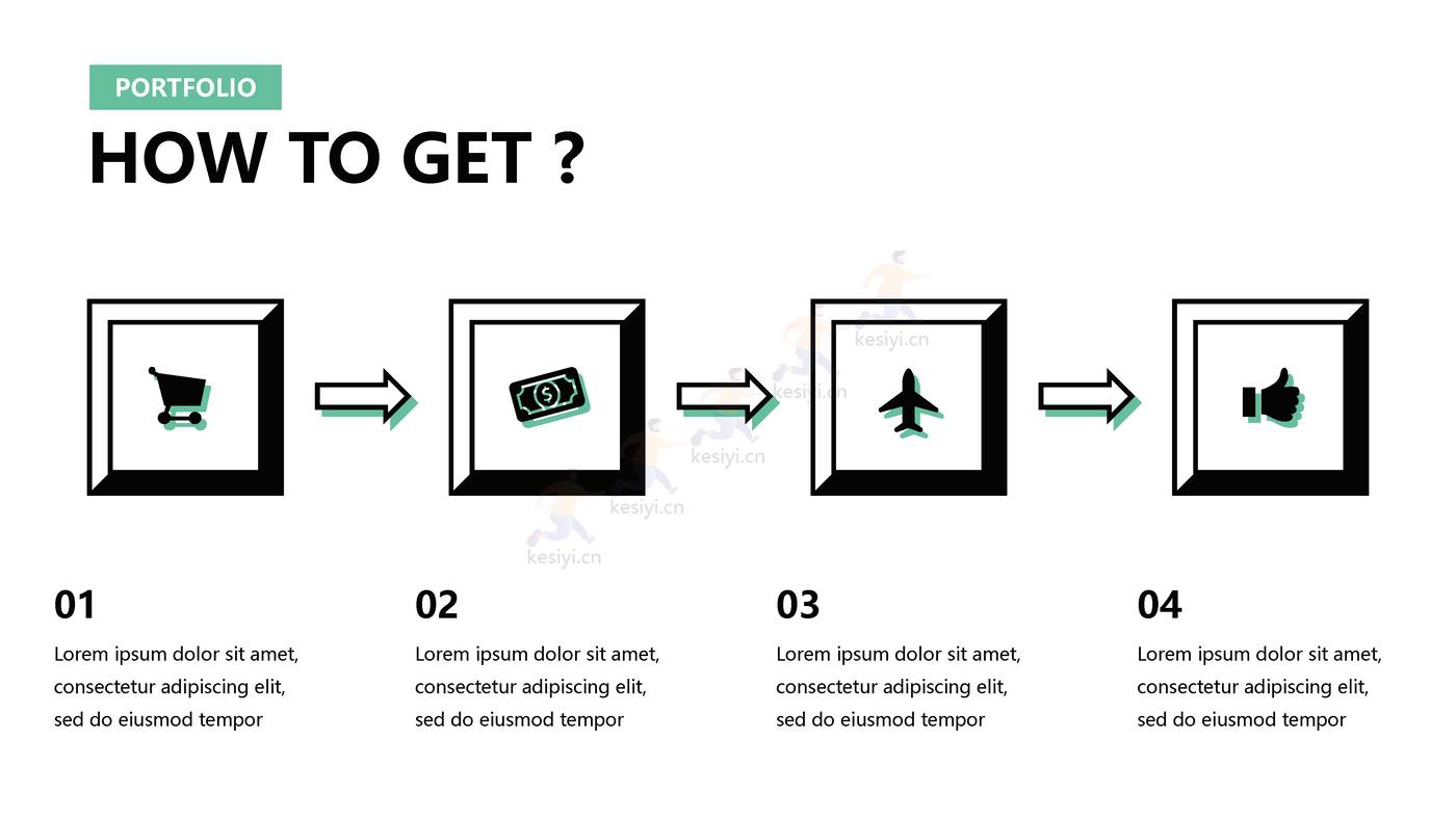 黑白色英文通用类PPT模板