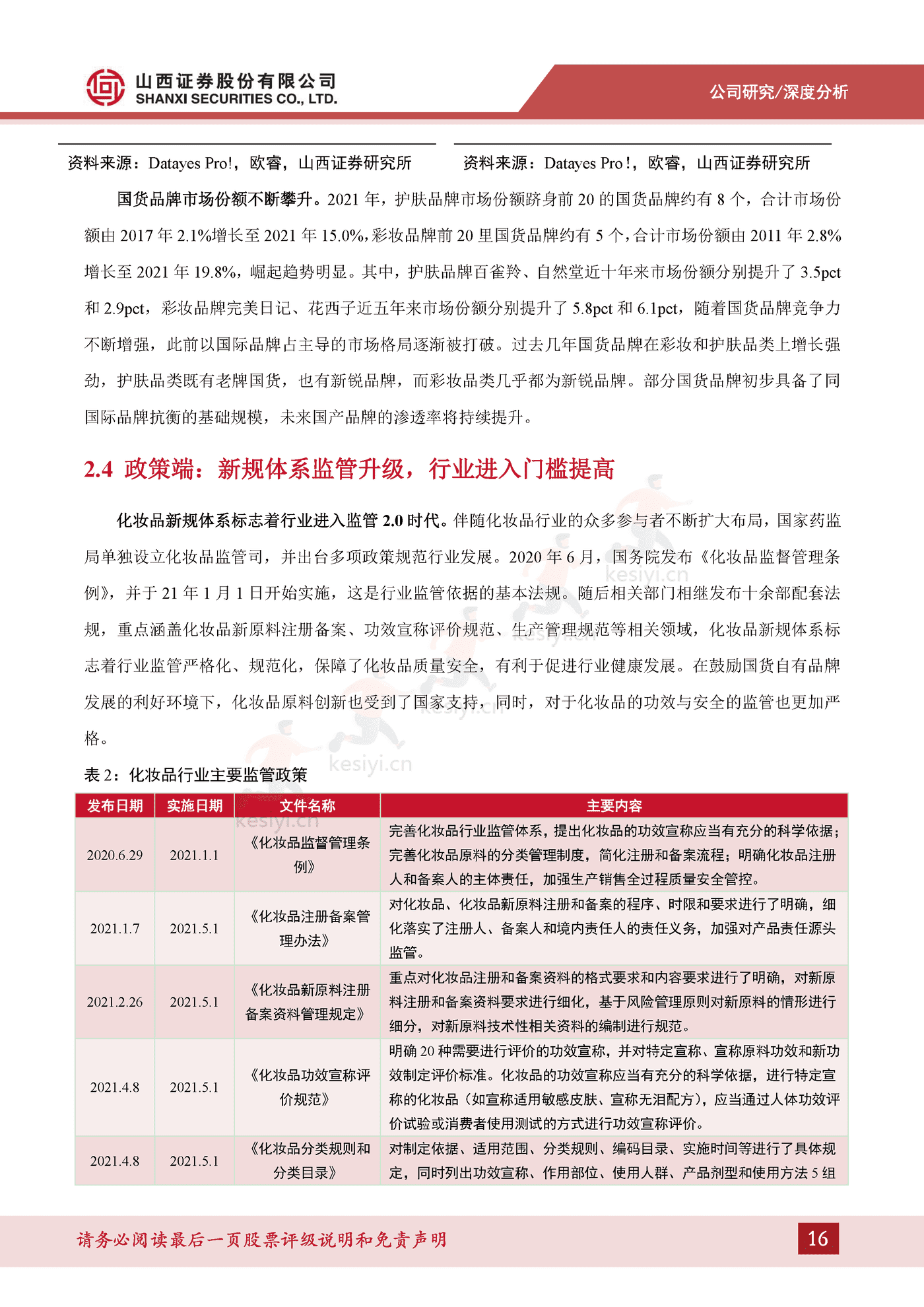 成分技术支撑品牌优势,树立敏感肌护肤专业形象-山西证券&贝泰妮 成分技术支撑品牌优势,树立敏感肌护肤专业形象-山西证券&贝泰妮