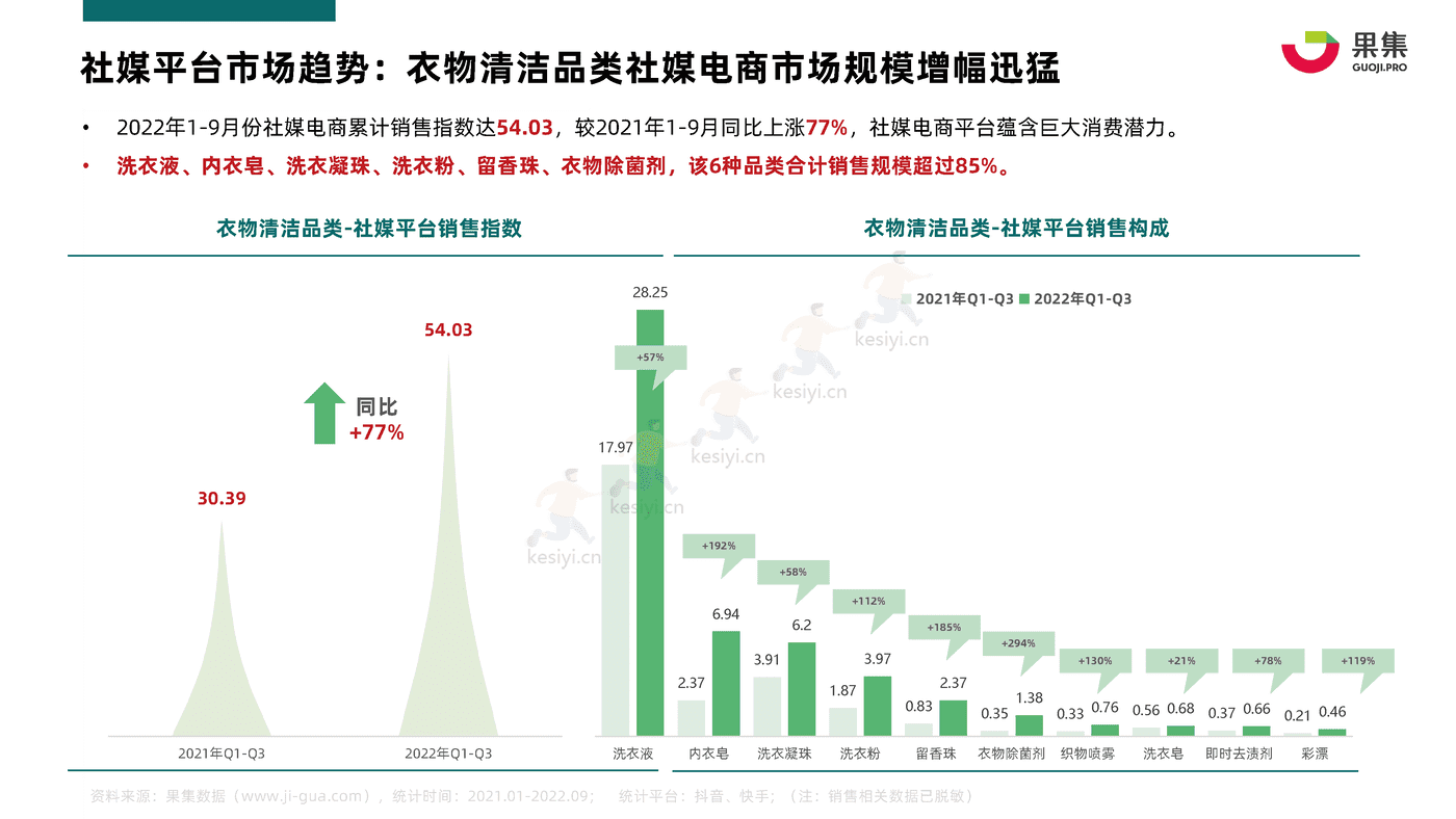 2022年Q1_Q3衣物清洁行业社媒电商分析报告-果集 2022年Q1_Q3衣物清洁行业社媒电商分析报告-果集