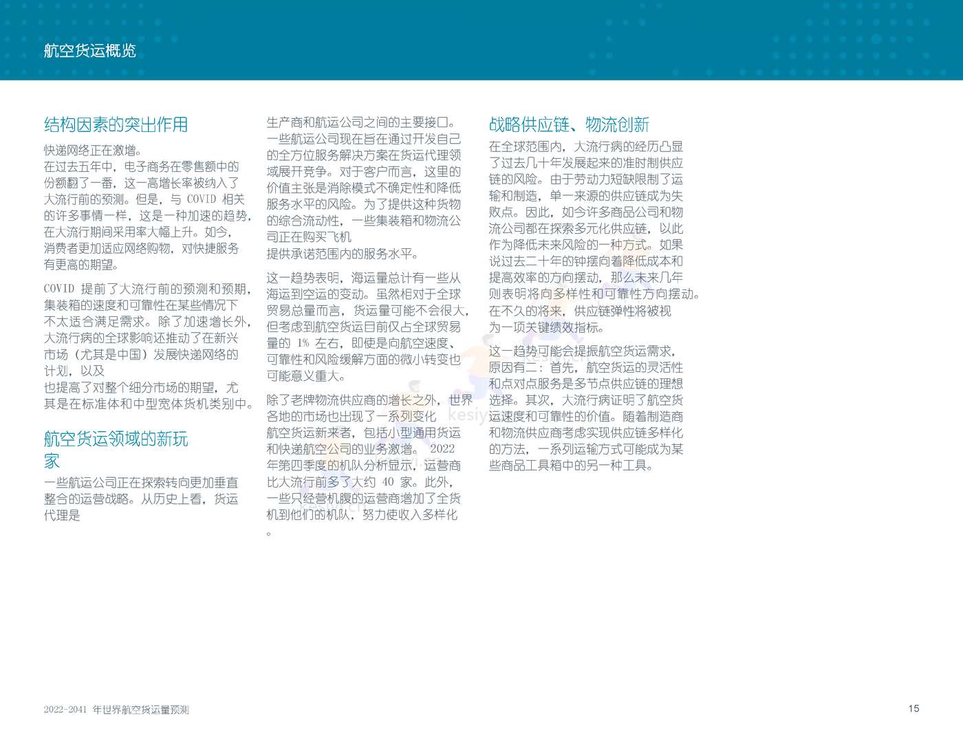 2022-2041年世界航空货运预测报告-波音 2022-2041年世界航空货运预测报告-波音