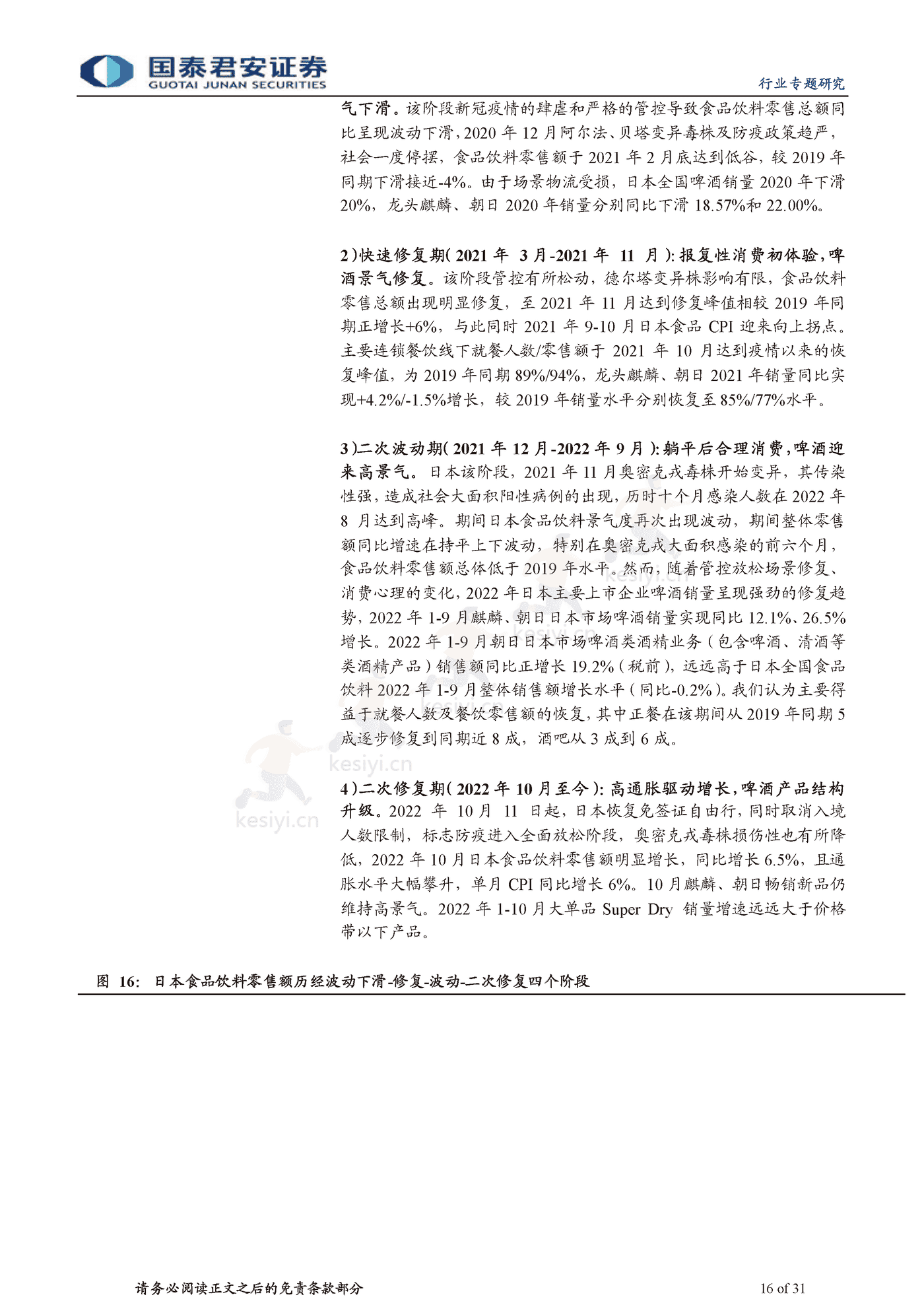 食品饮料行业海外经验复盘:啤酒超级大年,疫后场景修复-国泰君安 食品饮料行业海外经验复盘:啤酒超级大年,疫后场景修复-国泰君安