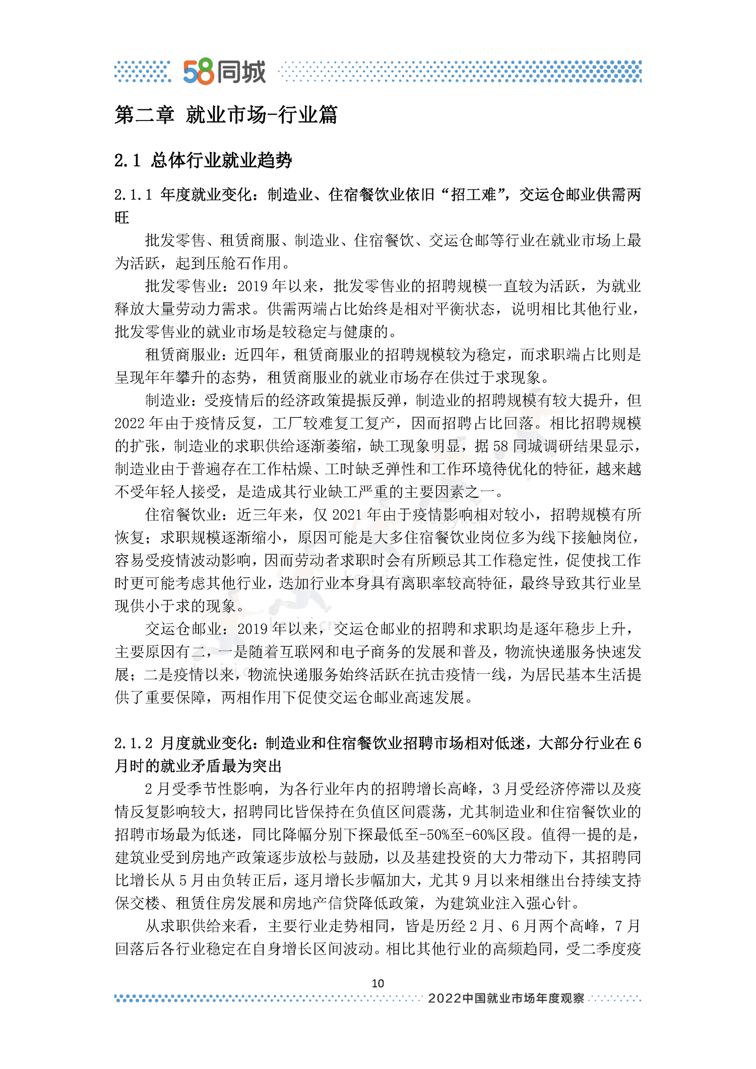 2022中国就业市场年度观察-58同城 2022中国就业市场年度观察-58同城